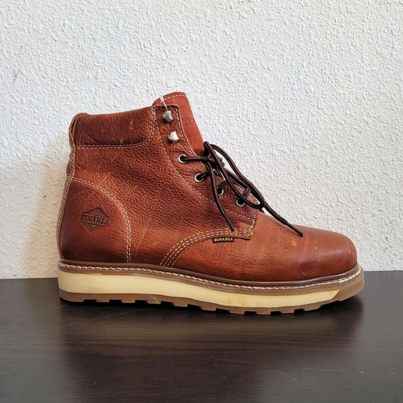 Bonanza Light Brown Leather Round Toe Boots - Picture 4 of 4